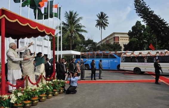 Bus services between India, Bangladesh flagged off : Agartala-Dhaka-Kolkata Bus service begins, History made as India, Bangladesh ratify land swap
